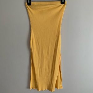 Yellow Double Side Slit Dress